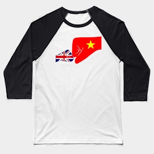 UK & Vietnam Baby Fist Bump Patriot Flag Series Baseball T-Shirt